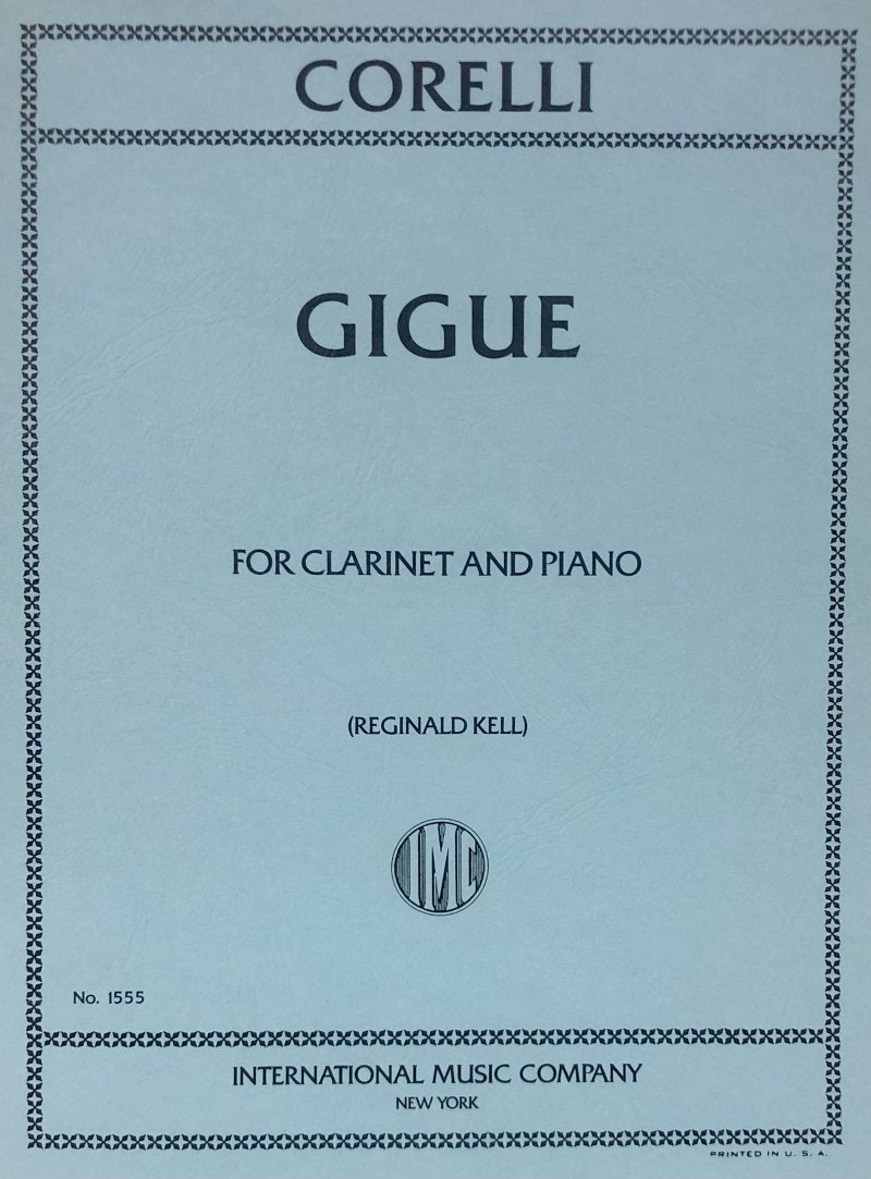 Corelli - Gigue Clarinet/piano Arr Kell