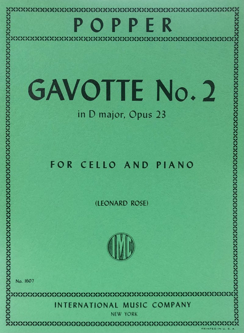 Popper - Gavotte D Major No 2 Op 23 Cello/piano