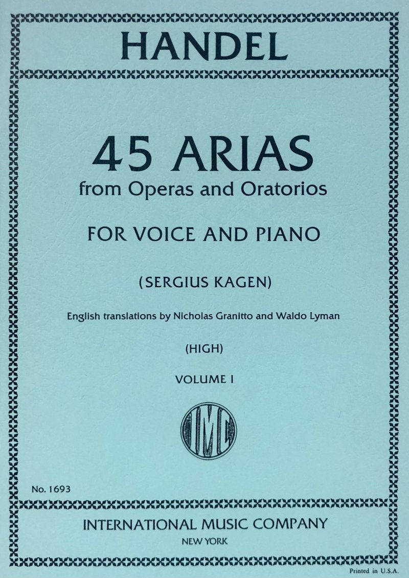 Handel - 45 Arias From Operas & Oratorios Vol 1 High Voice
