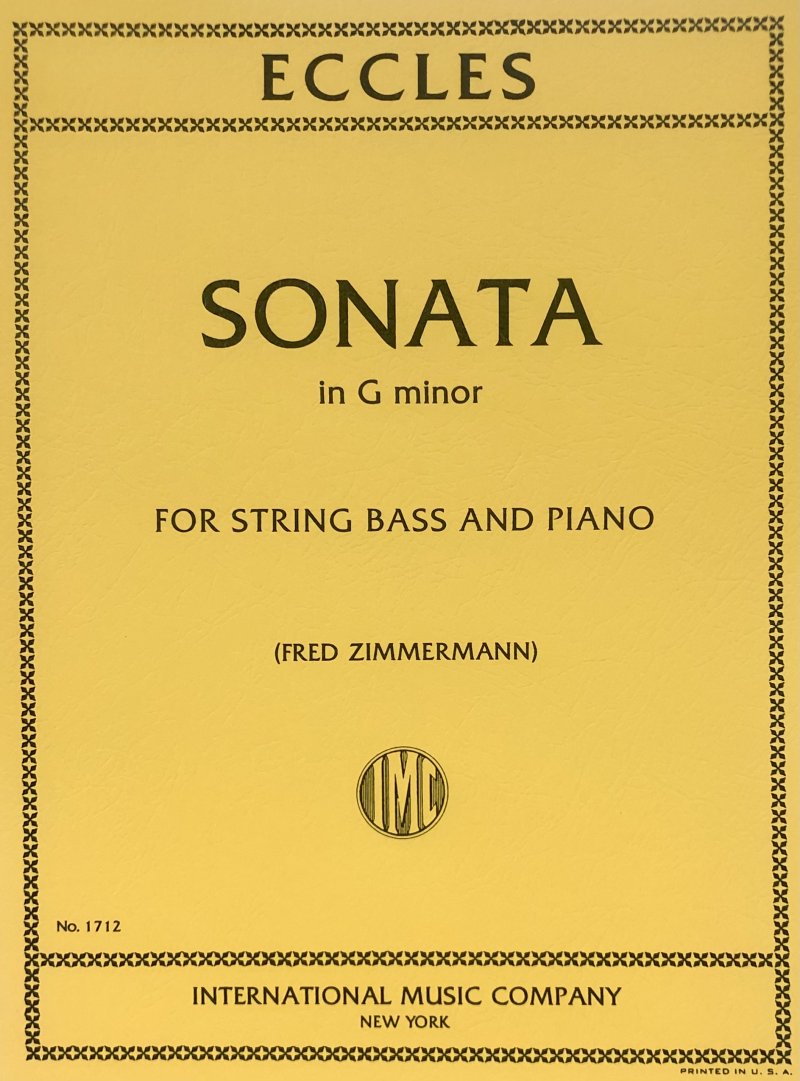 Eccles - Sonata G Minor Double Bass/piano Ed Zimmermann