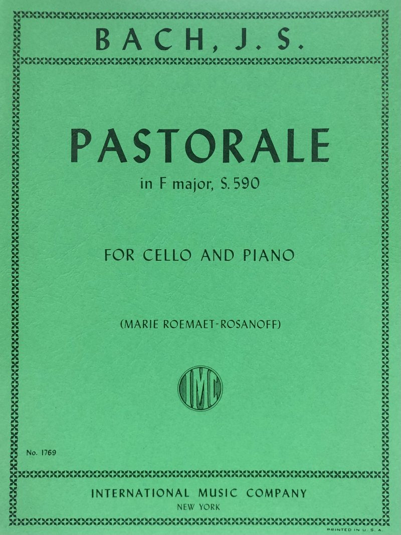 Pastorale Orig for Organ Vc/pno