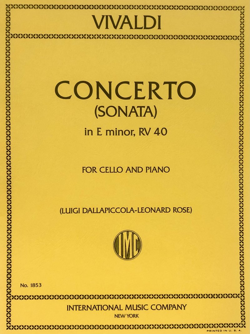 Concerto E Min After Sonata No 5 Vc/pno