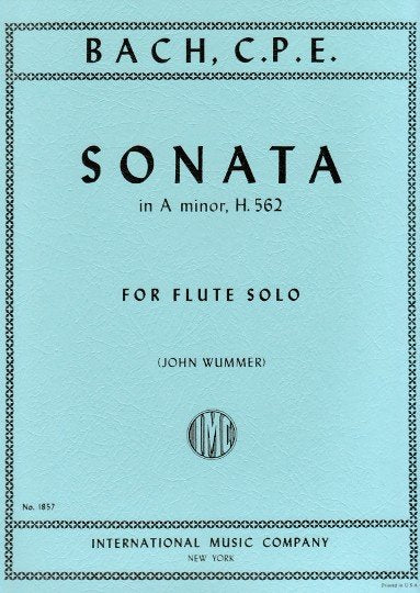 Sonata a Min Wq 132 Ed Wummer Flute Solo