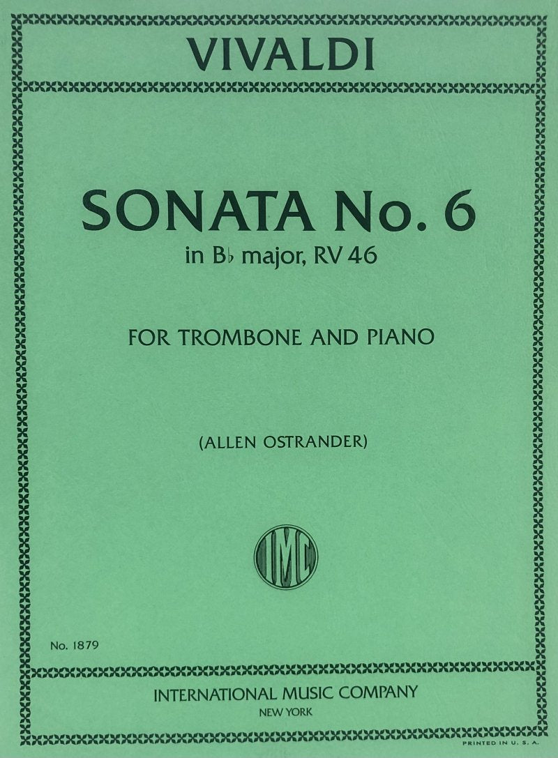 Vivaldi - Sonata No 6 B Flat Trombone/piano Arr Ostrander