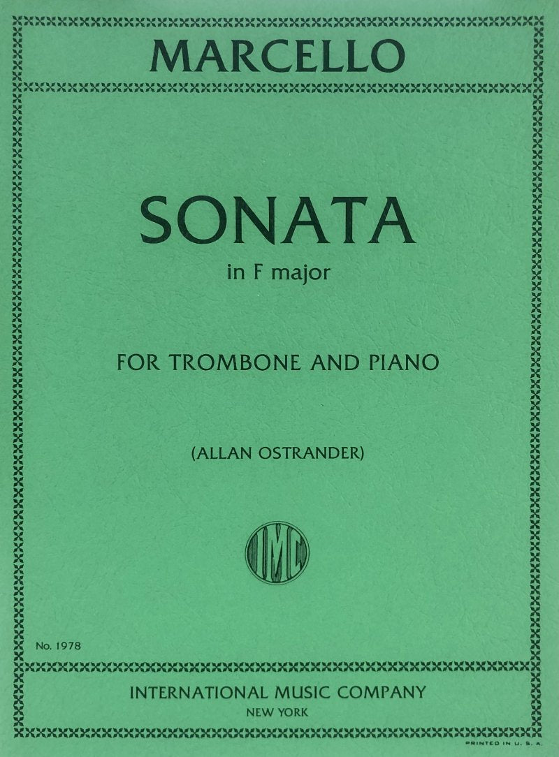 Marcello - Sonata F Trombone/piano Arr Ostrander