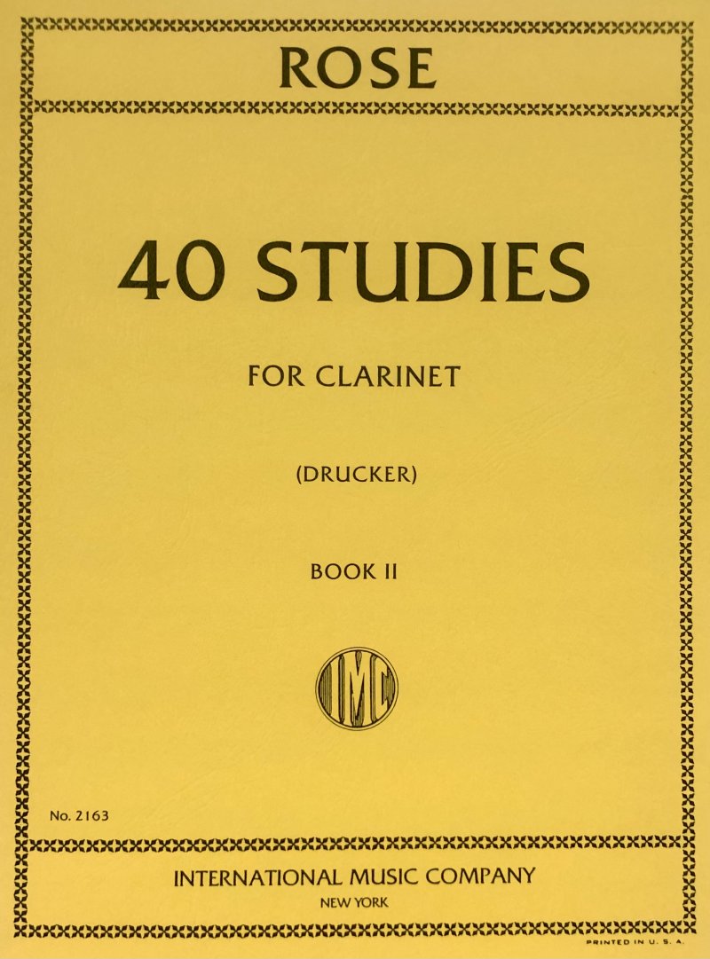 Rose - 40 Studies Vol 2 for Clarinet Ed Drucker