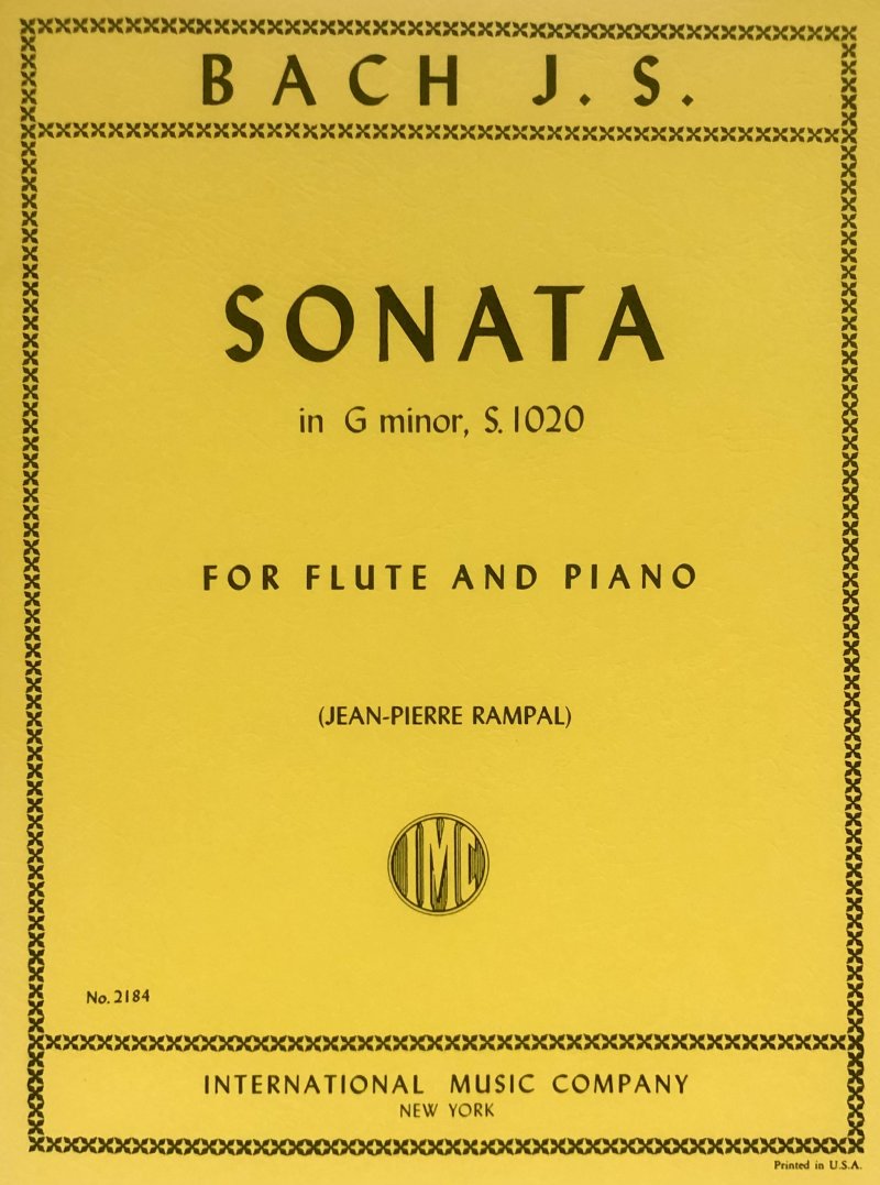 Bach - Sonata G Minor Bwv 1020 Flute/piano