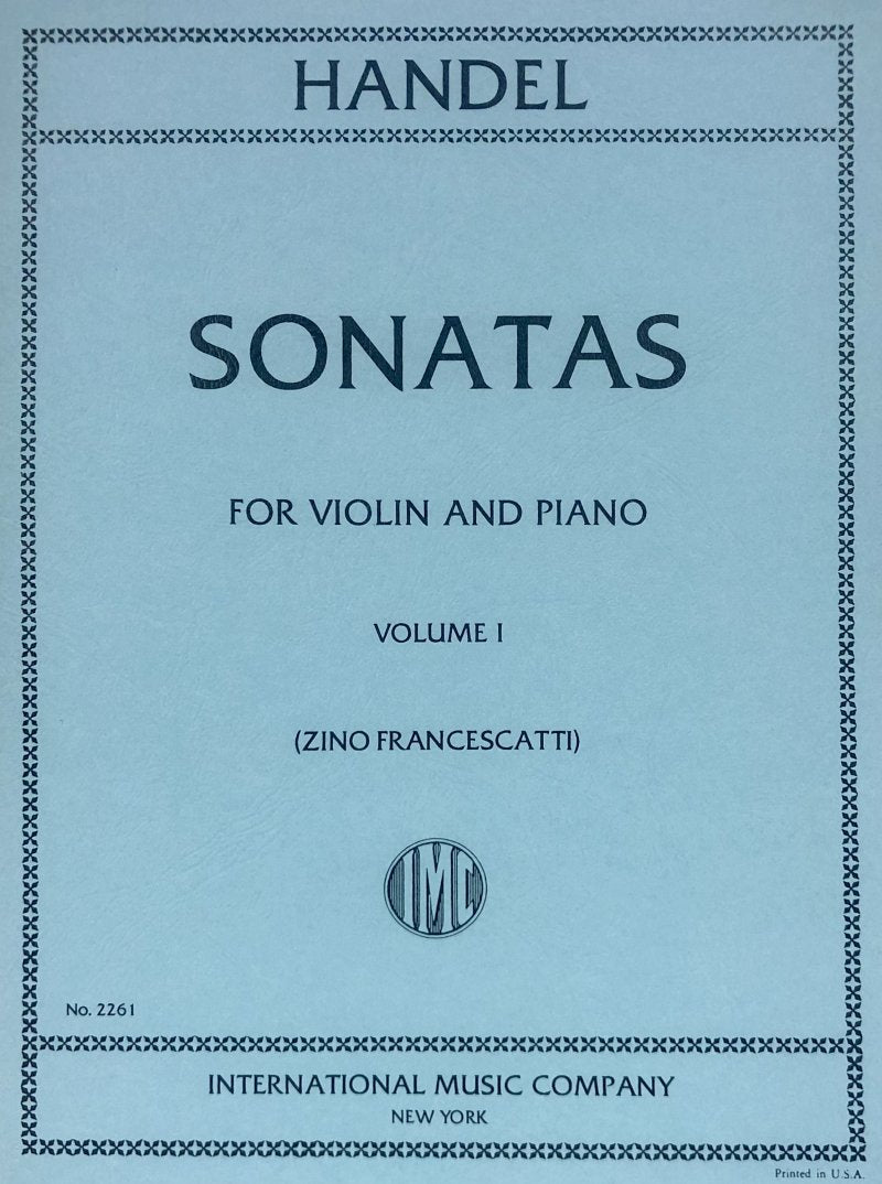 Handel - 6 Sonatas Bk 1 Violin/piano