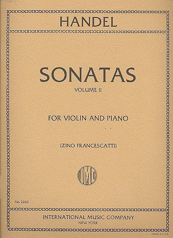 Handel - 6 Sonatas Bk 2 Violin/piano