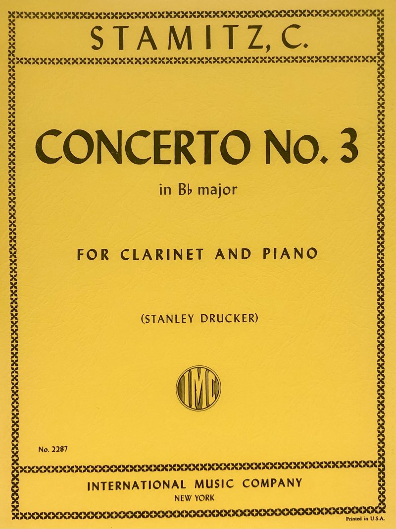 Stamitz - Concerto No 3 B Flat Clarinet/piano