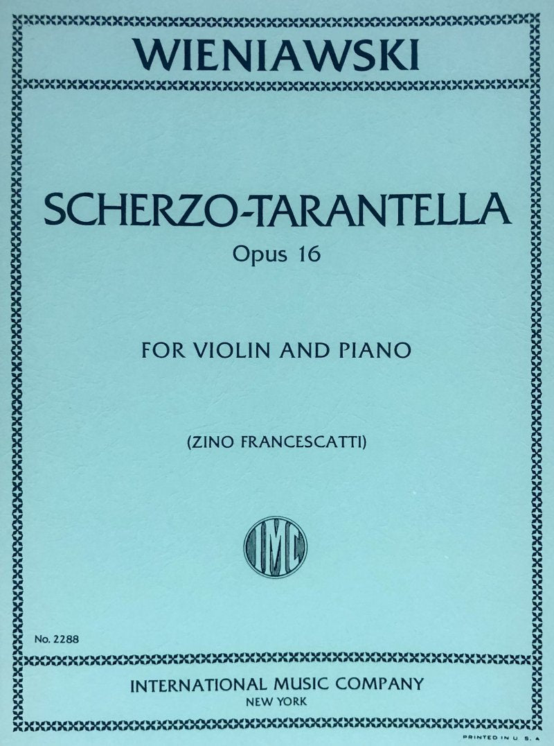 Scherzo Tarantella Op 16 Vln/pno