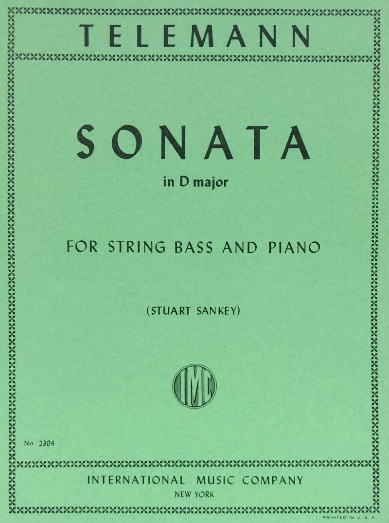 Sonata D Arr Sankey Db/pno