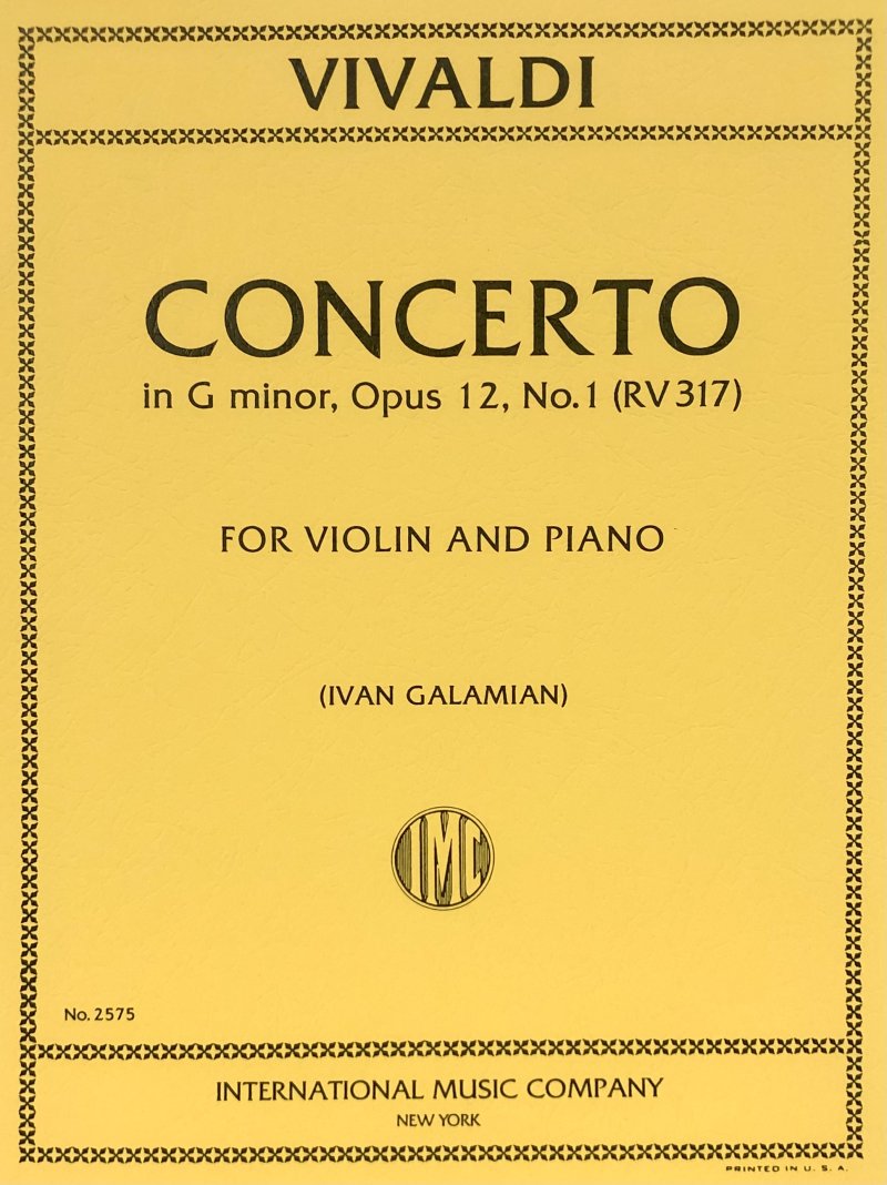 Concerto G Min Op 12 No 1 Rv 317 Vln/pno