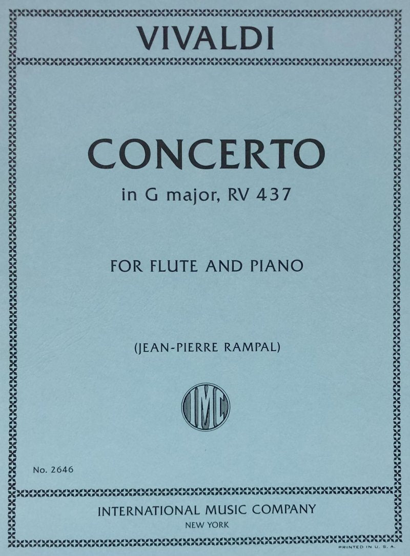 Concerto G Op 10 No 6 F Rv 437 Ed Rampal Fl Pno