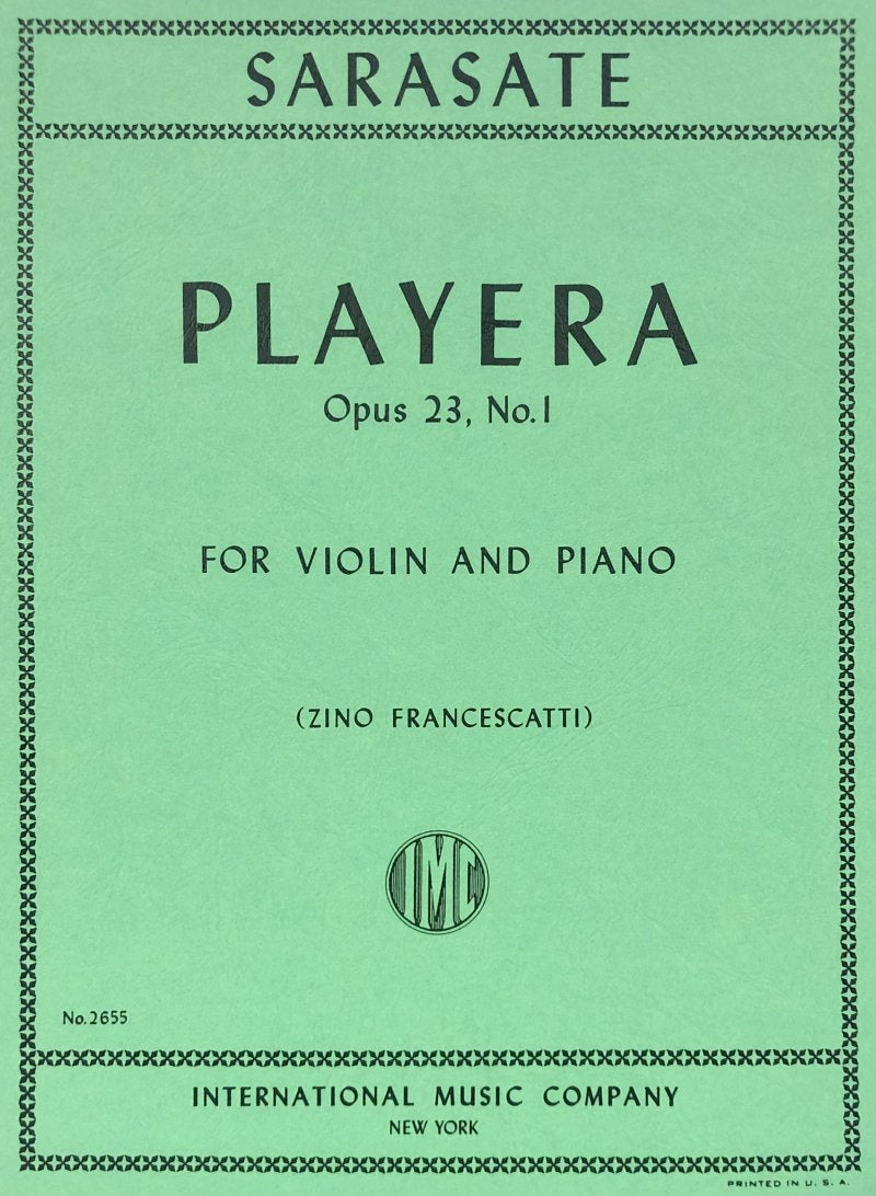 Sarasate - Playera Op 23 No 1 Violin/piano
