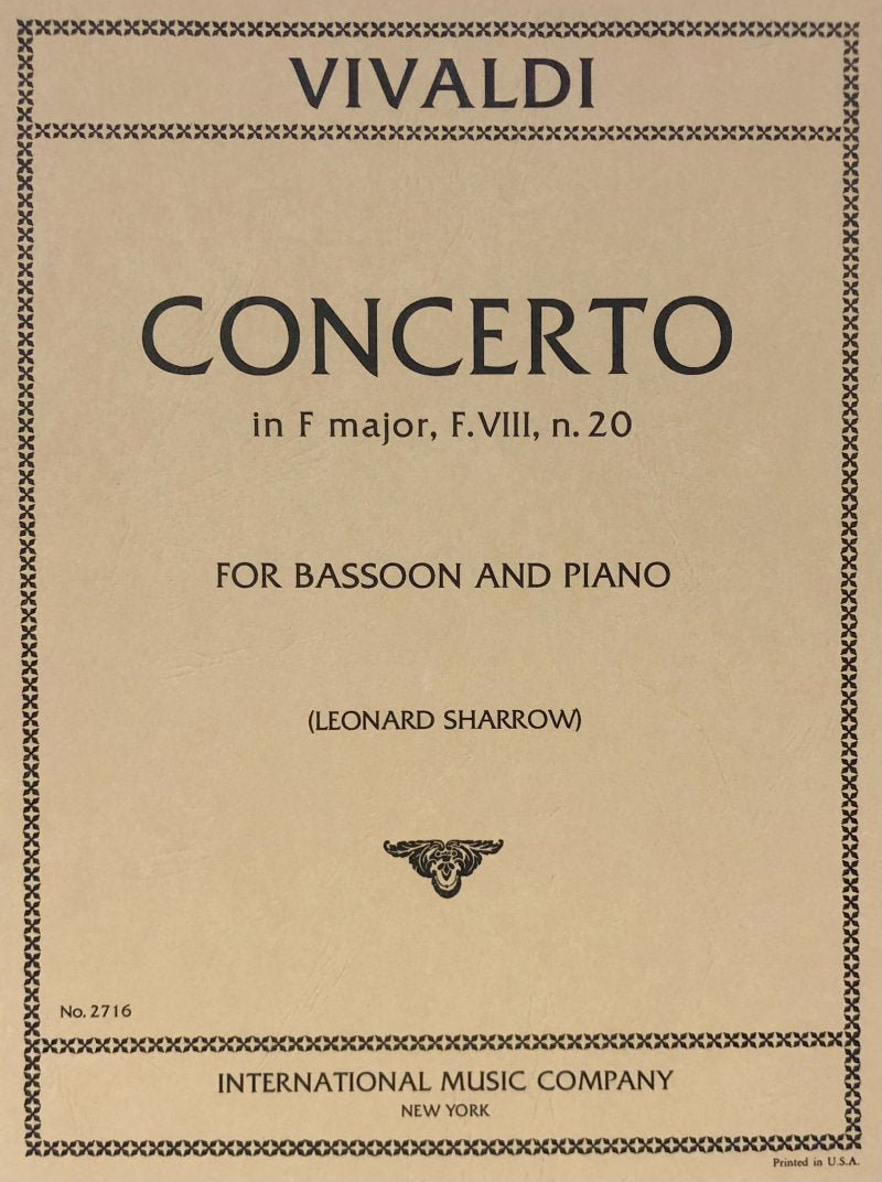 Concerto F Op 40 No 21 F Viii No 20 Bsn/pno