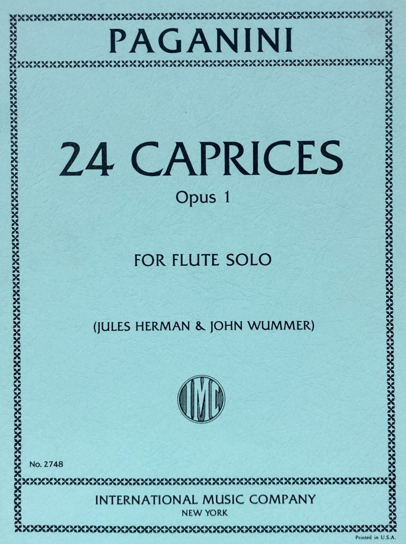 Paganini - 24 Caprices Op 1 Flute Ed Wummer
