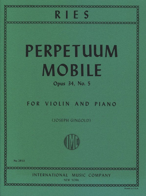 Ries - Perpetuo Mobile Op 34 No 5 for Violin/piano