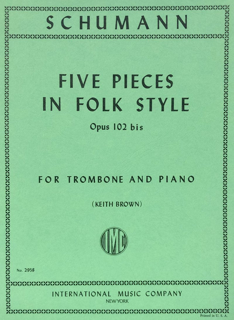 Pieces in Folk Style 5 Op 102 Bis Trb/pno
