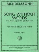 Song Without Words D Major Op 109 Post Cello/piano