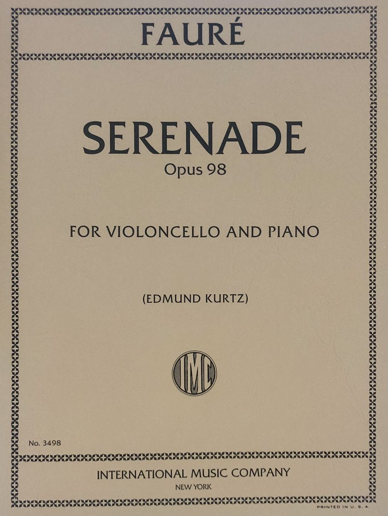 Serenade Op 98 Ed Kurz Vlc Pno