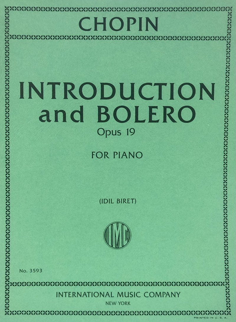 Introduction and Bolero Op 19 Ed Biret