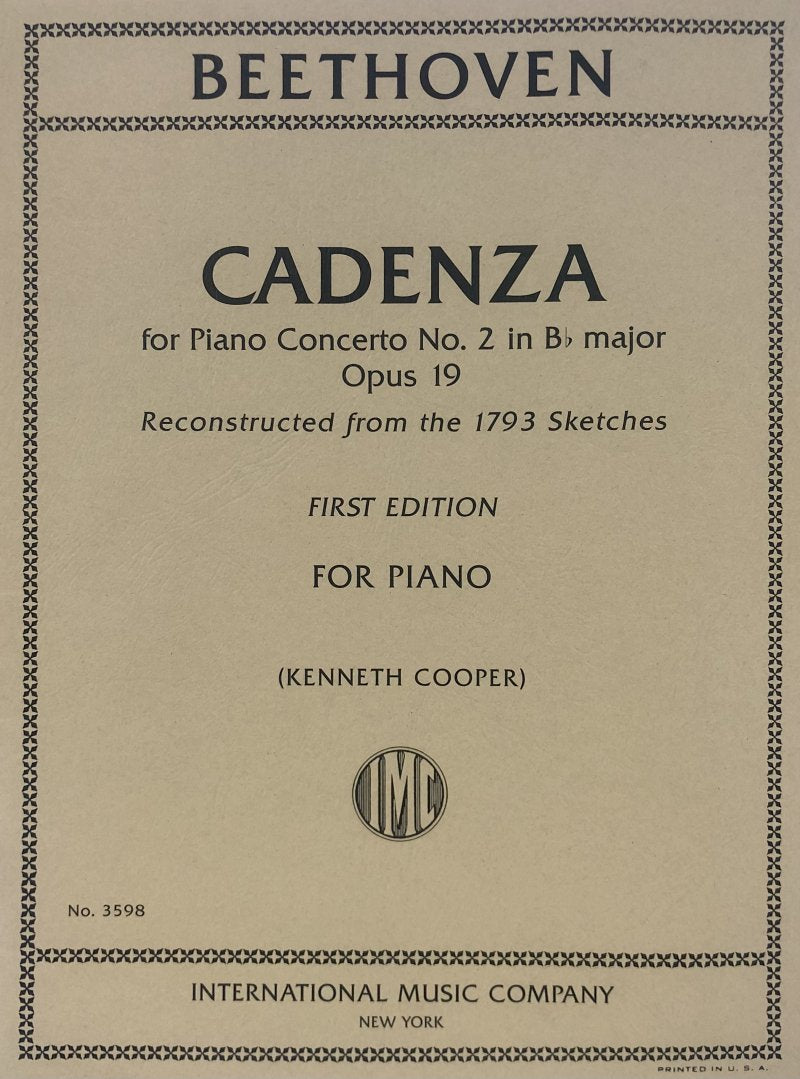Cadenza to Concerto No 2 Op 19 B Flat