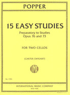 Popper - 15 Easy Studies Preparatory Op 76/73 for 2 Cellos