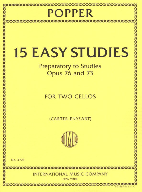 Popper - 15 Easy Studies Preparatory Op 76/73 for 2 Cellos