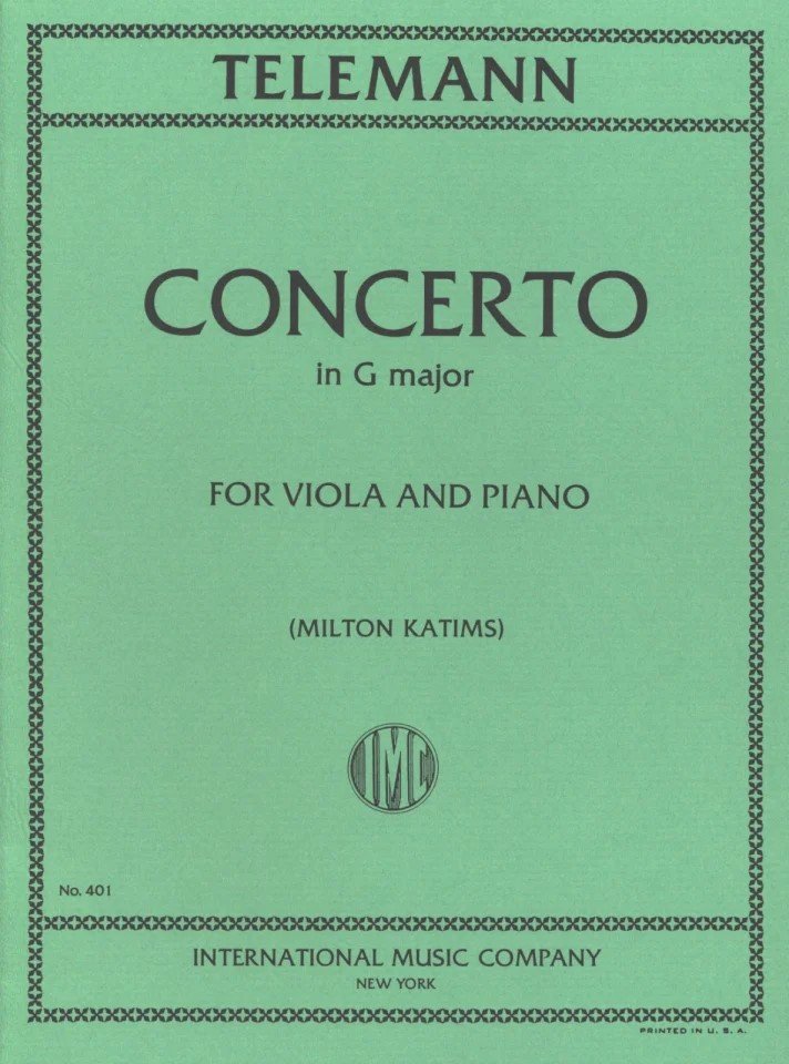 Telemann - Concerto G Viola/piano Ed Katims