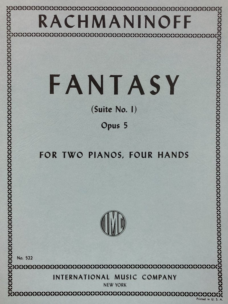 Rachmaninoff - Fantasy (suite No 1) Op 5 2 Pianos/4 Hands