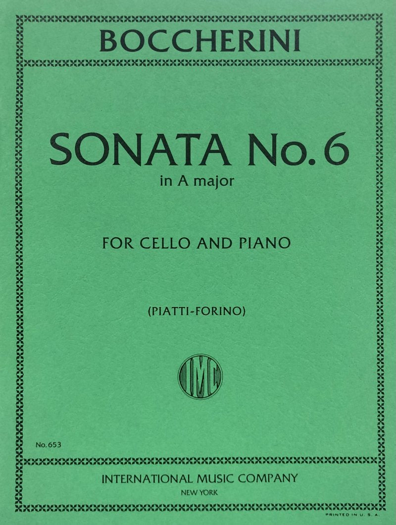 Boccherini - Sonata No 6 a Major Cello/piano
