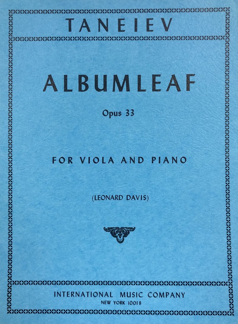 Album Leaf Op 33 Arr Davis Vla Pno