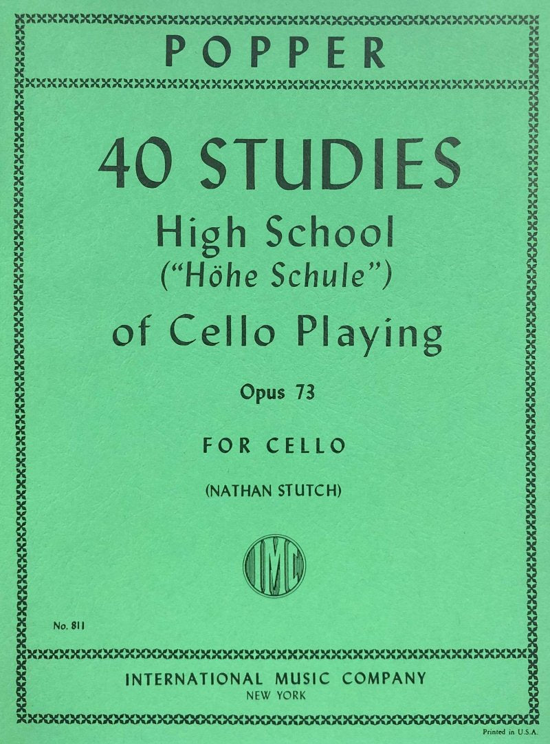 POPPER - HIGH SCHOOL OF CELLO PLAYING OP 73 40 ETUDES