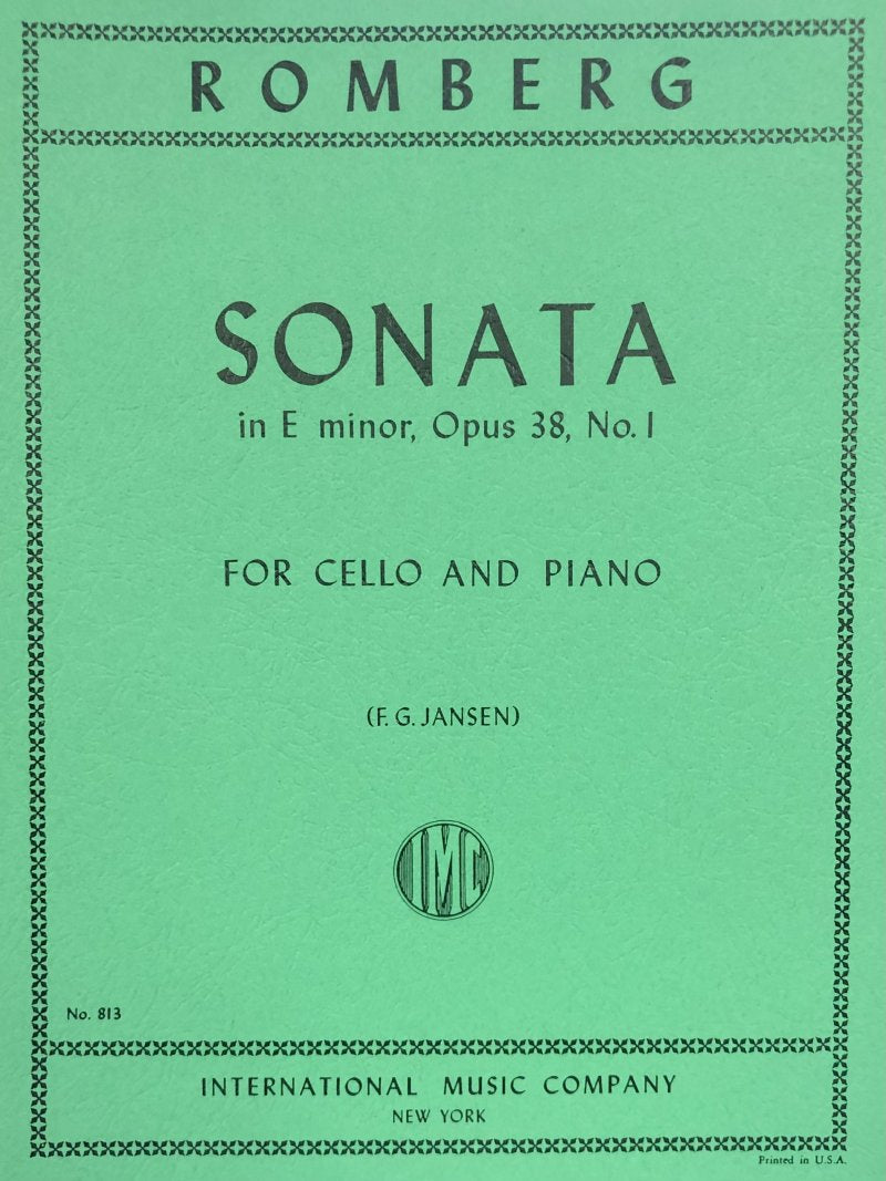 Romberg - Sonata E Minor Op 38 No 1 Cello/piano