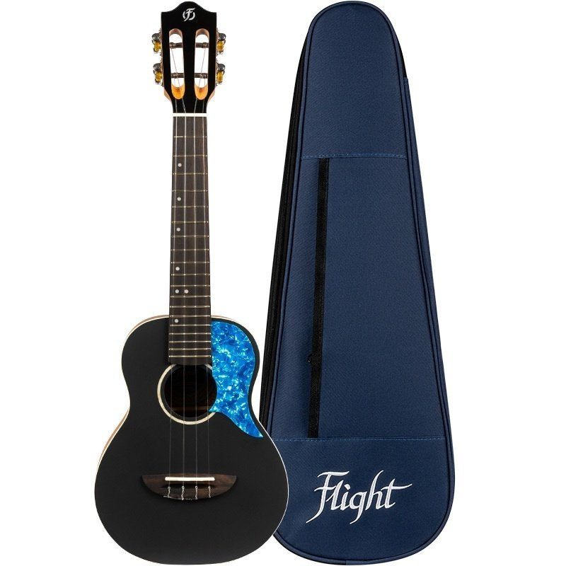 Flight Iris Concert Ukulele Black With Bag