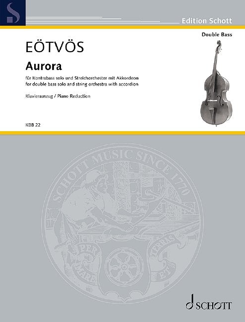 Eotvos - Aurora Double Bass/string Orch/accordion Sc/pts