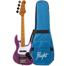 Flight Mini Jb Pp Purple Bass Ukulele Solid Body