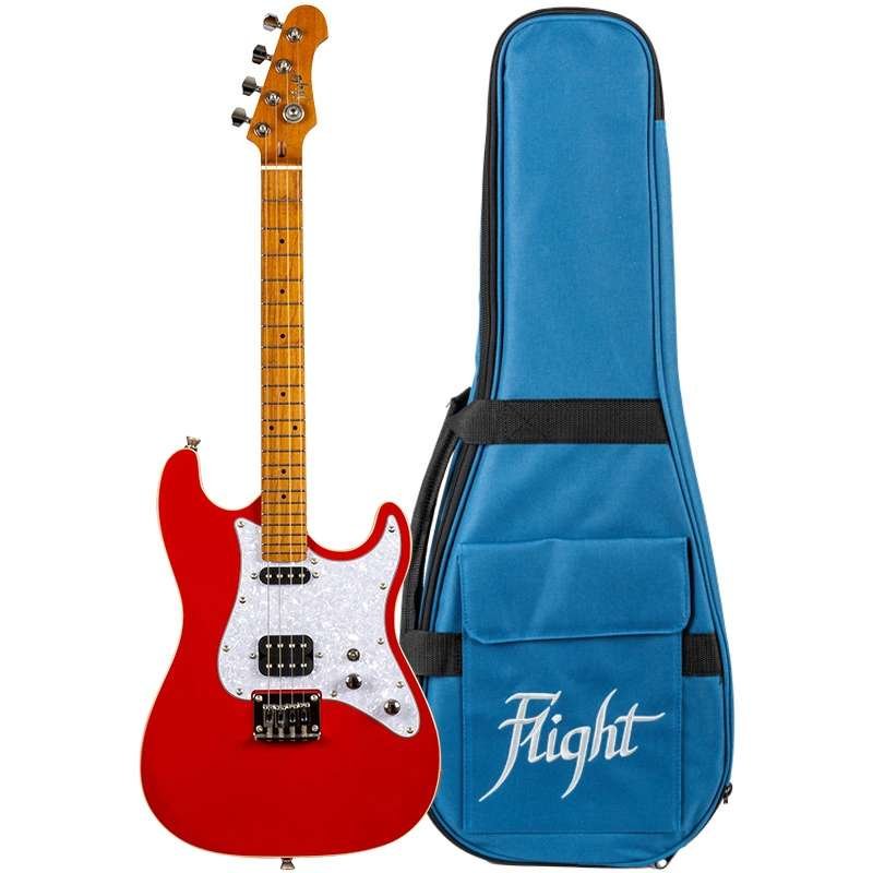 Flight Pathfinder Red Baritone Electric Ukulele