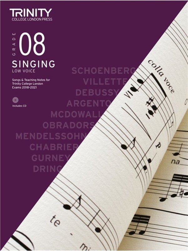 Trinity Singing Grade 8 2018 Low Voice Bk/cd