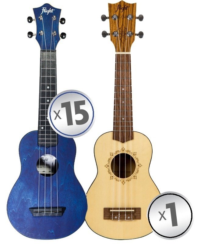 Flight Abs Travel Ukulele Dark Blue Class Set