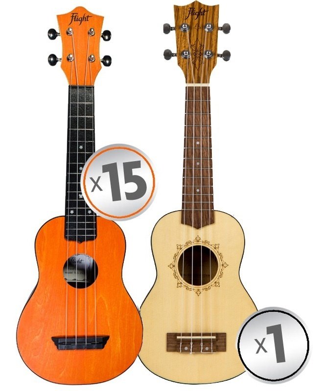 Flight Abs Travel Ukulele Orange Class Set