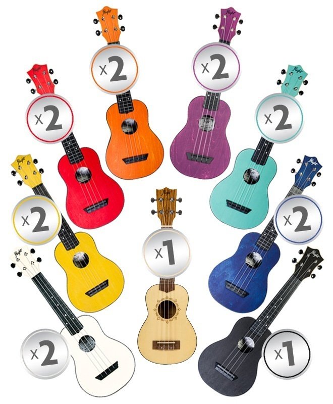 Flight Abs Travel Ukulele Rainbow Class Set