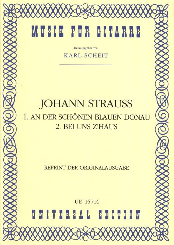 Strauss - 2 Waltzes Blue Danube/at Our House for Guitar