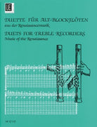 Duets From Music of the Renaissance for Treble Recorders