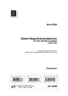 Part - Seven Magnificat Antiphons for Satb a Cappella