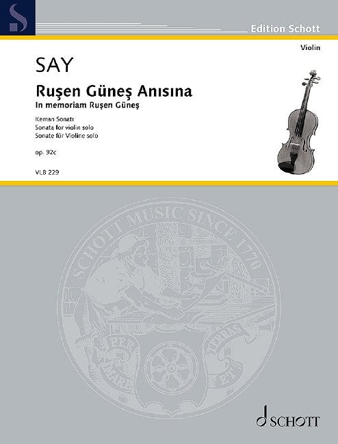 Say - Rusen Gunes Anisina Op 92c Violin Solo